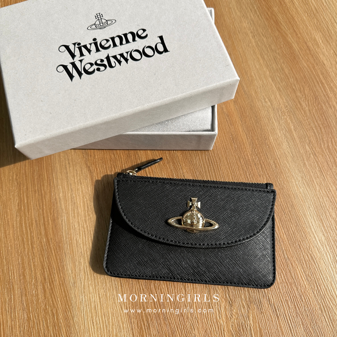 Vivienne Westwood 半月 Slim Long Cardholder 復古金十字紋