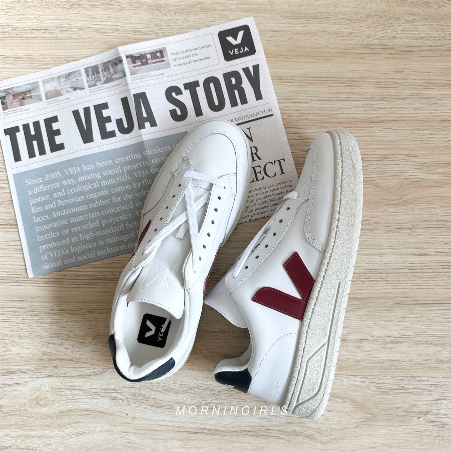 VEJA法國小白鞋 V12 藍紅