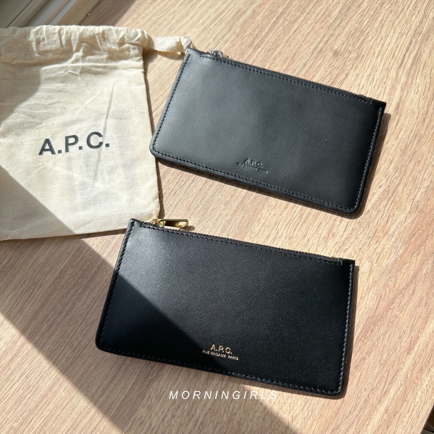 A.P.C. Walter Cardholder 黑金牛皮