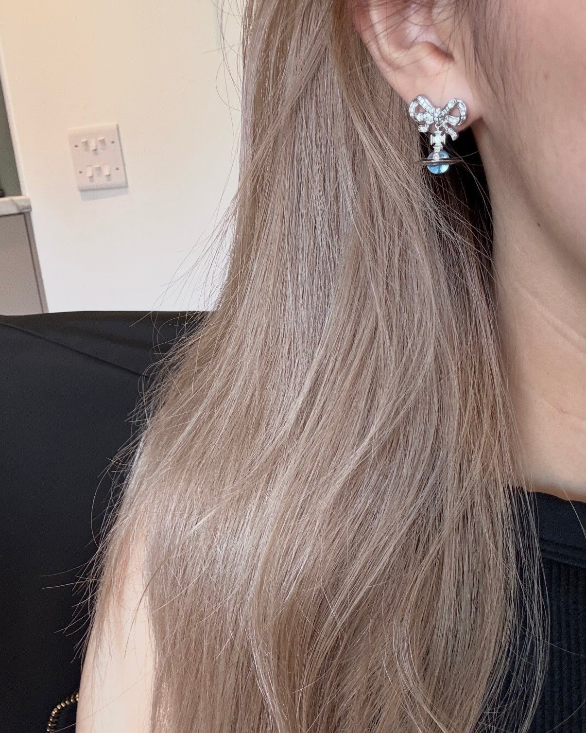 Vivienne Westwood Octavie Pendant Earrings 蝴蝶結星球耳環 [絕美冰川藍 100%純銀]