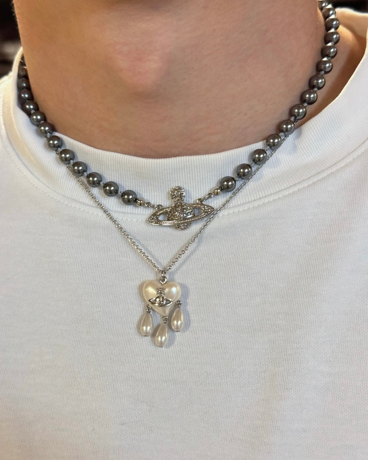 Vivienne Westwood Mini Bas Relief Pearl Choker ［2026最新NANA暗黑灰!]