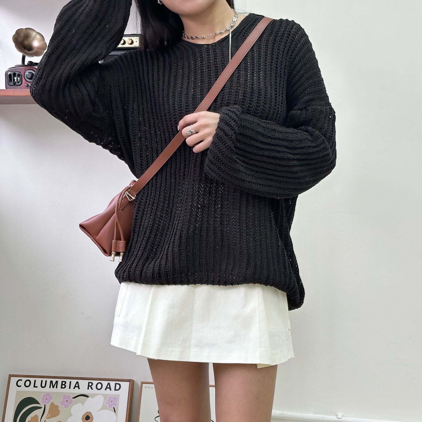 超寬鬆連帽粗針織上衣［小個子可當OPS!］[門市搬遷清貨限時優惠$199!]