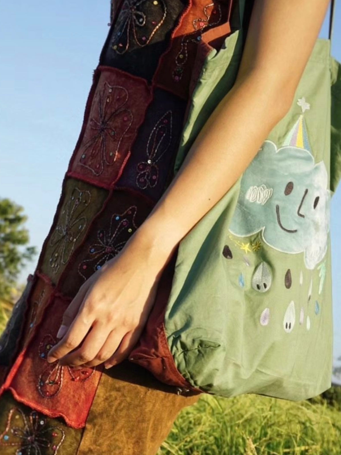 Hamblepie 泰國自家品牌 - Double Side Fire & Rain Tote Bag［可前後兩用!]