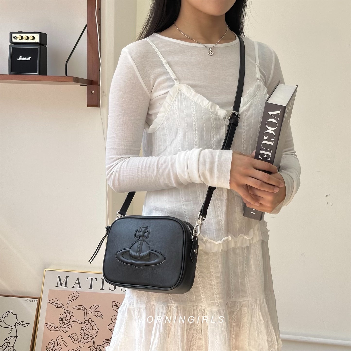 Vivienne Westwood Anna Camera Bag [黑色牛皮!]