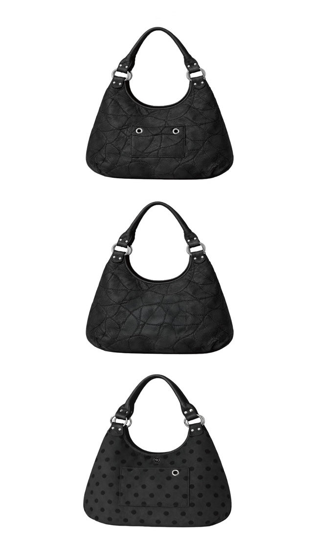 Leterie Stitch Reversible Maron Shoulder Bag 最新韓國選物🇰🇷刺繡波點兩用洞洞扣半月袋［Made In Korea🇰🇷可雙面兩用 肩帶可調節上膊斜揹OK!］