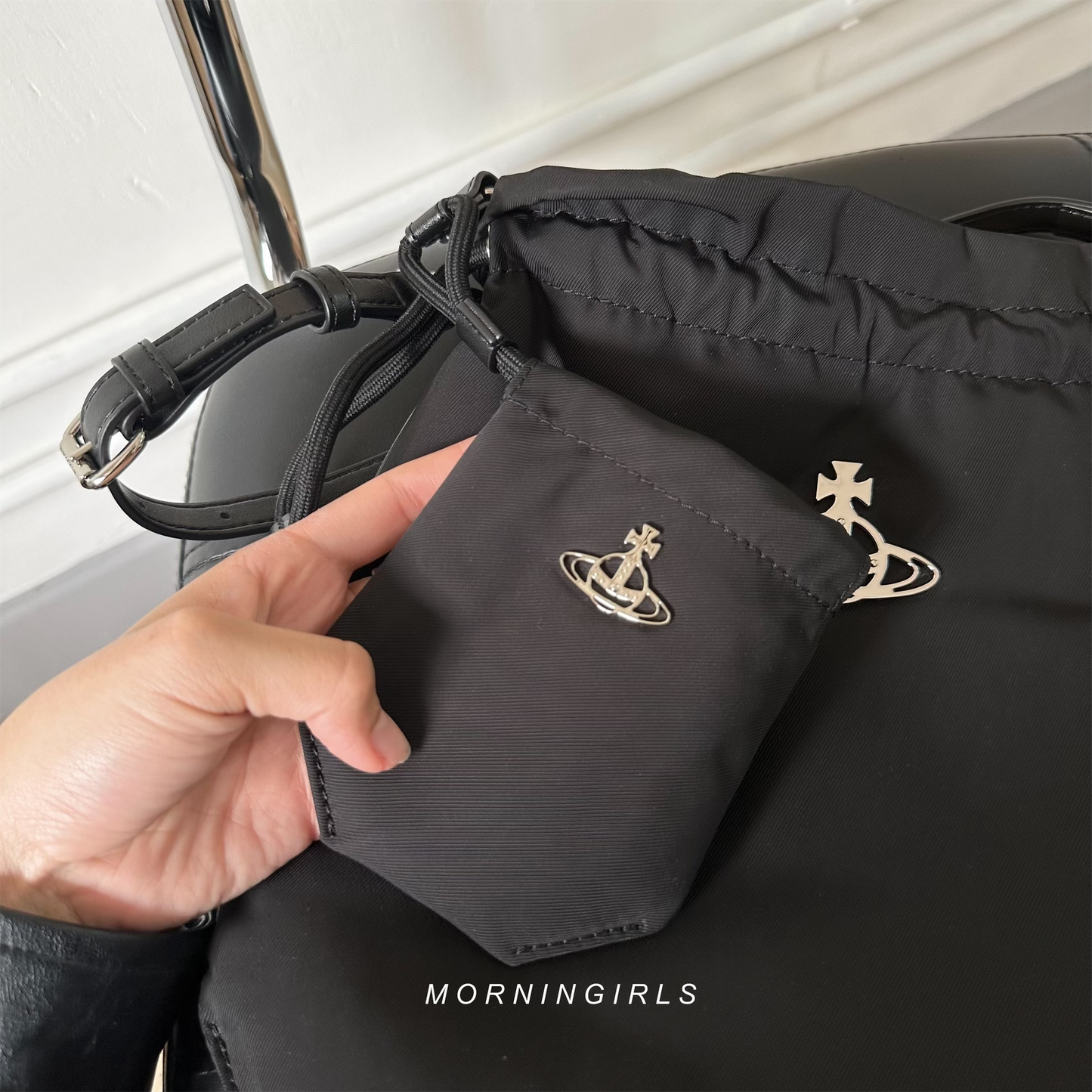 Vivienne Westwood Drawstring Shoulder Bag 尼龍束繩袋 [雙11再減$100 HOT ITEM! 超大容量耐用袋款]