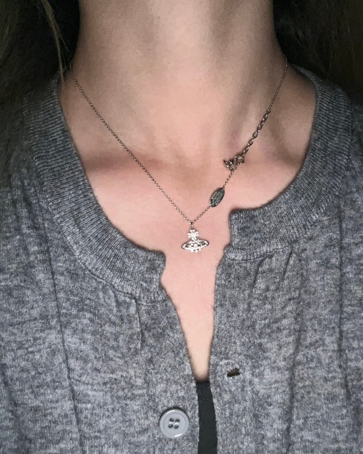 Vivienne Westwood Narcissa Necklace 925純銀防敏雪花閃鑽 [敏感寶寶性價比最高純銀選擇]