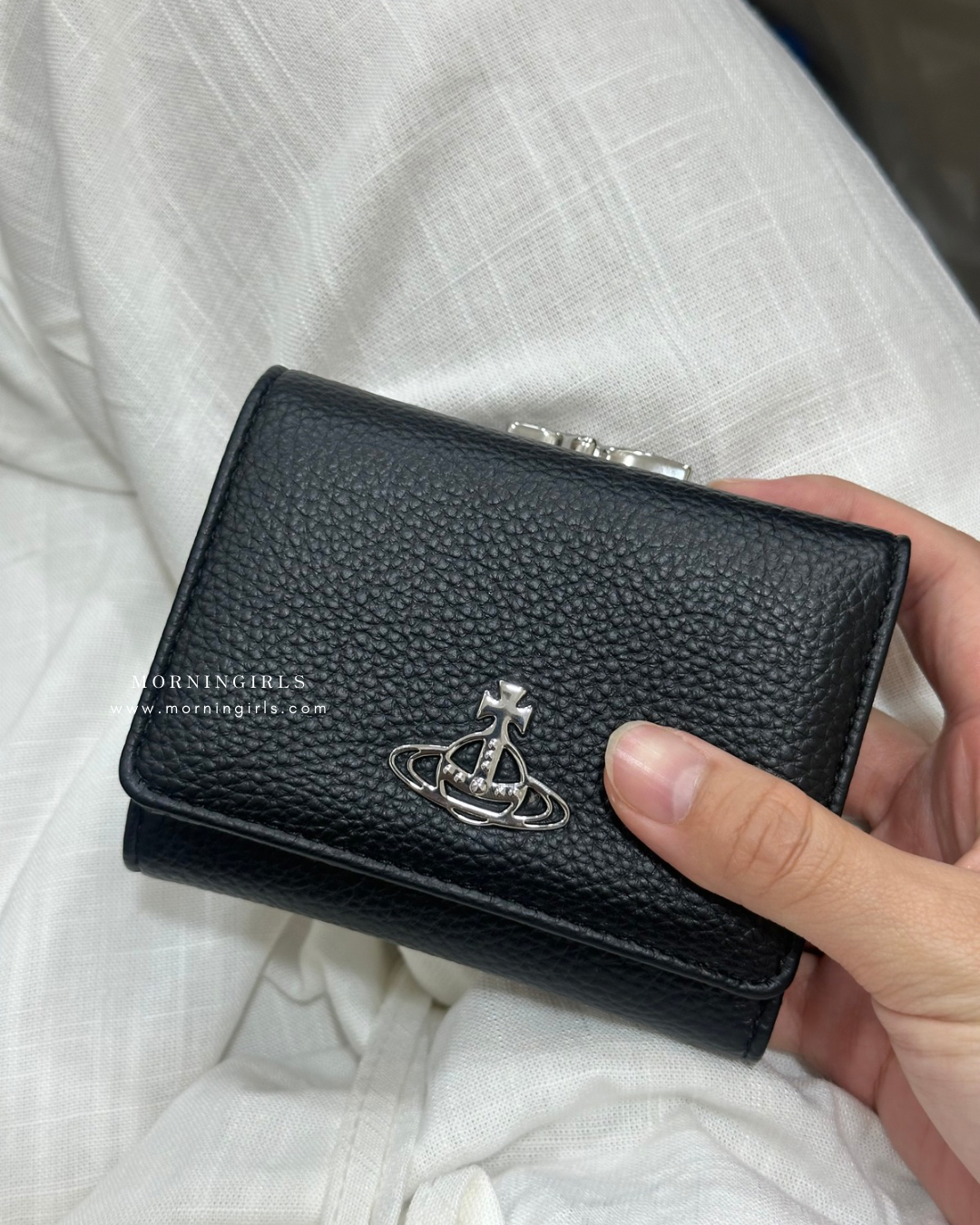 Vivienne Westwood Small Frame Wallet 黑銀荔枝皮［極難補貨! 超罕有相位!]