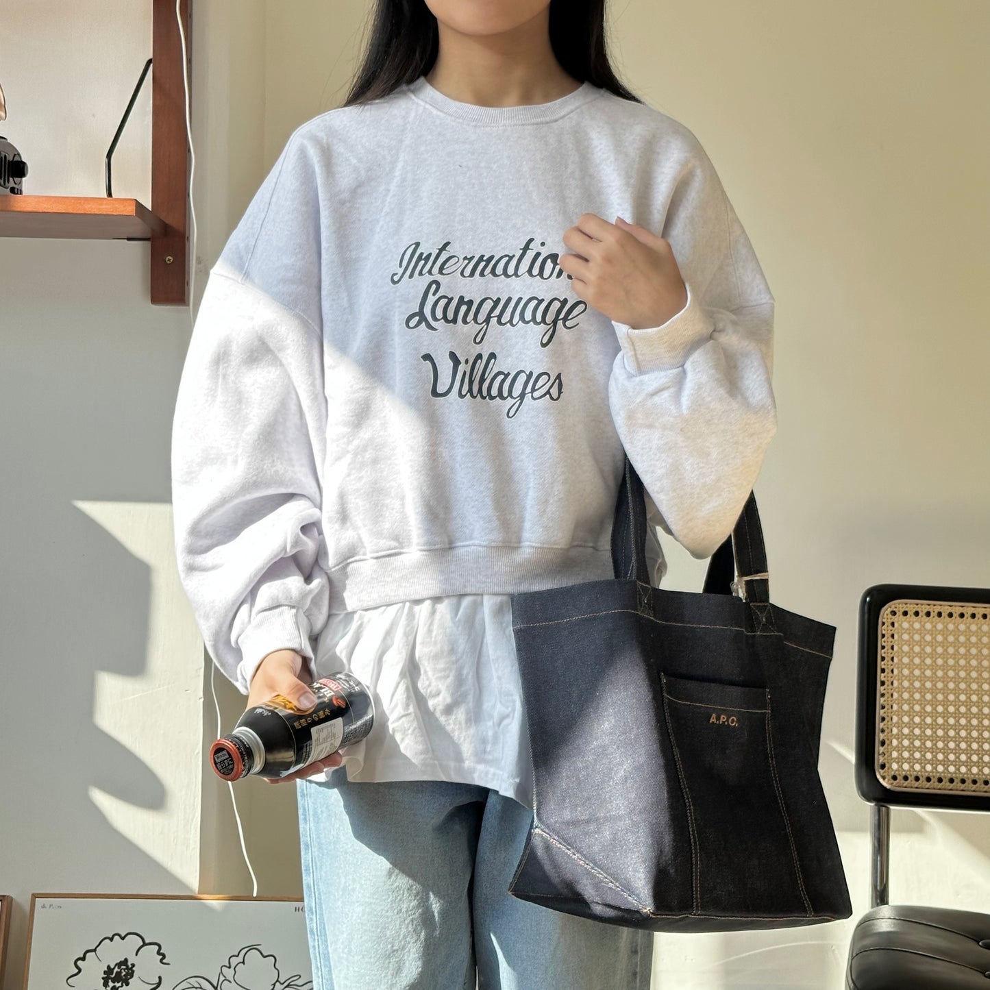 假兩件寬鬆衛衣 [門市搬遷清貨限時優惠$149!]