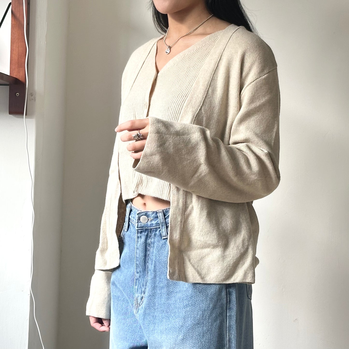 假兩件超軟熟開鈕上衣 3色入