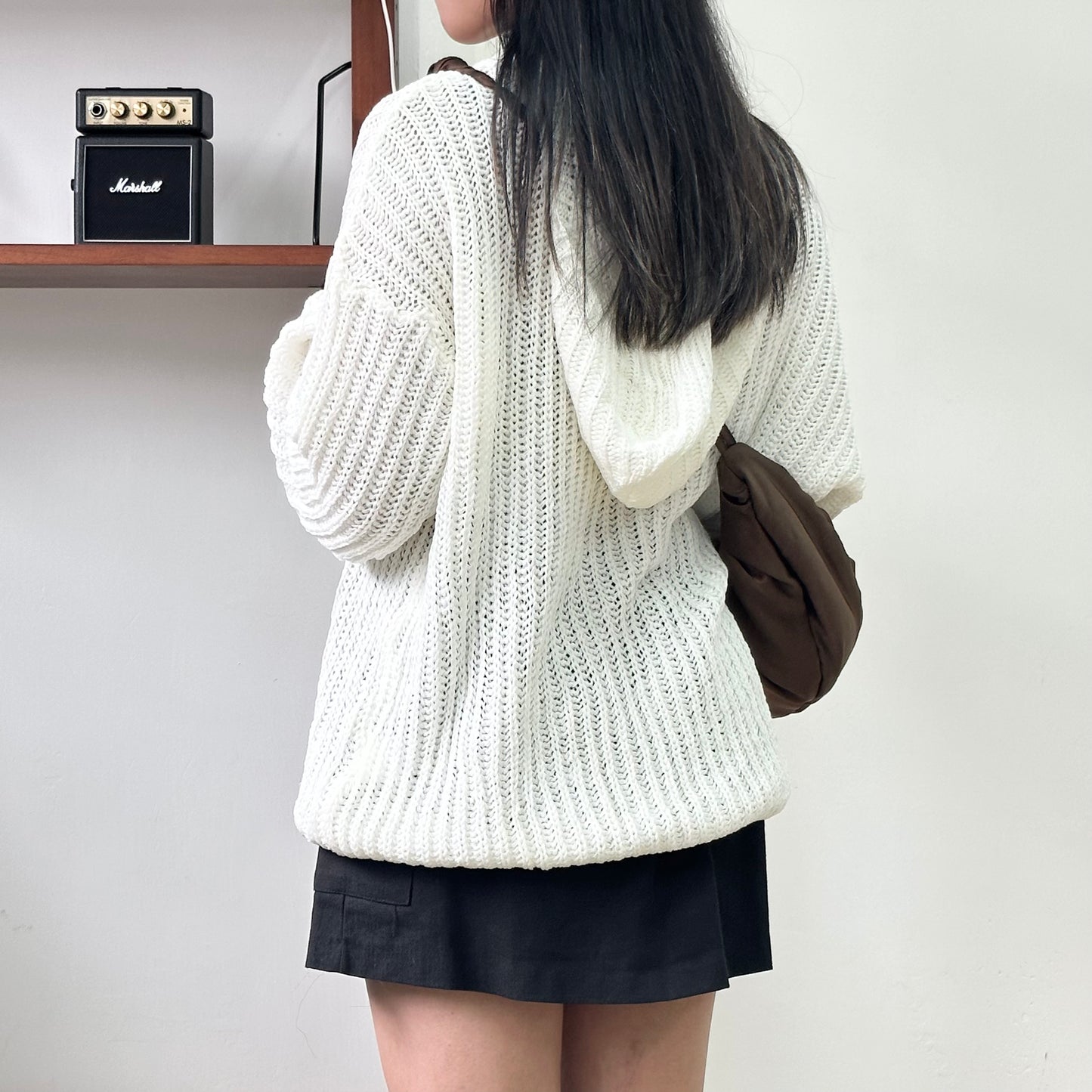 超寬鬆連帽粗針織上衣［小個子可當OPS!］[門市搬遷清貨限時優惠$199!]