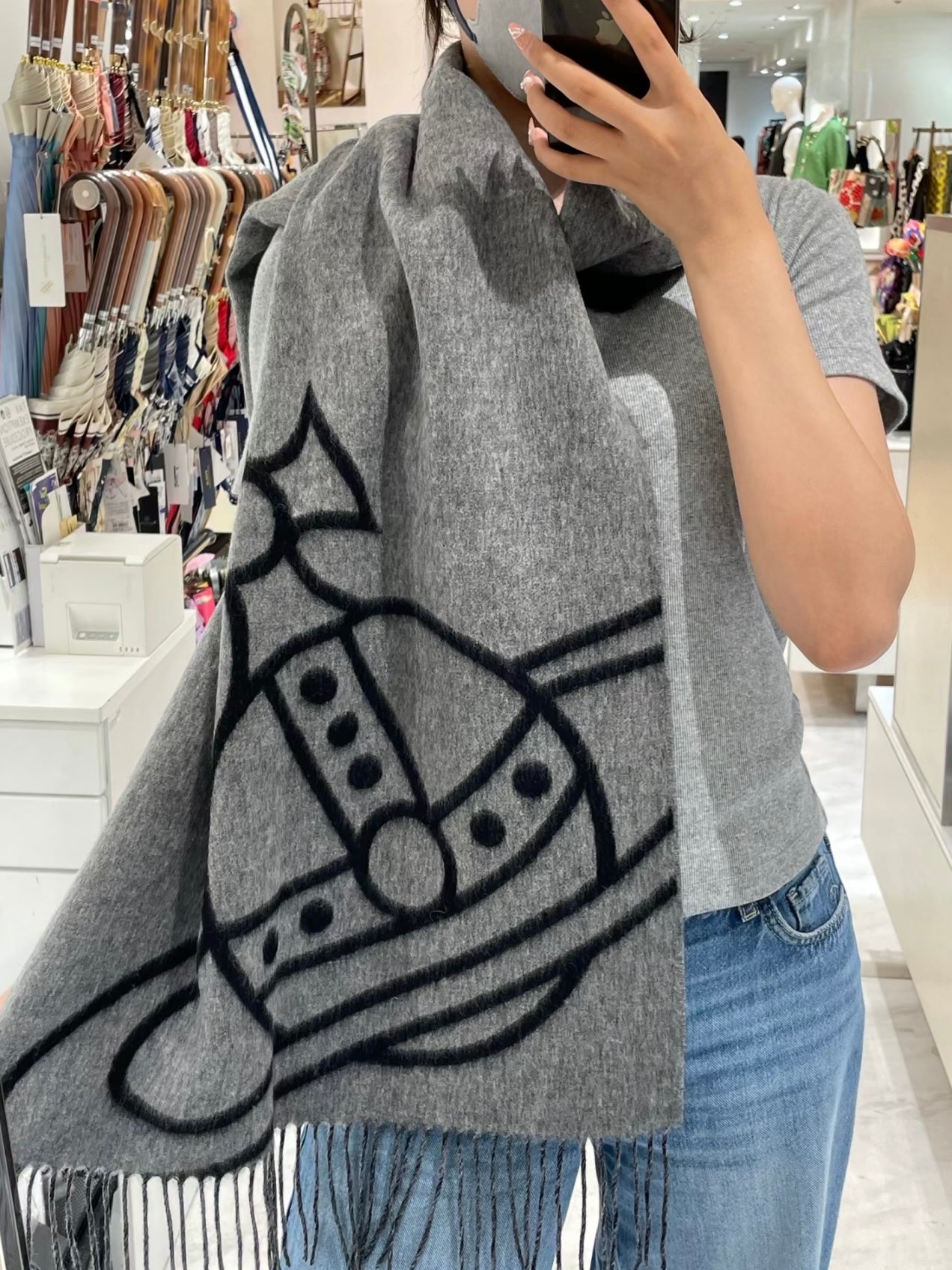 Vivienne Westwood Reversible ORB Logo Scarf 大尺寸雙面頸巾 (100%羊毛) [日本限定! 已停產最後現貨]