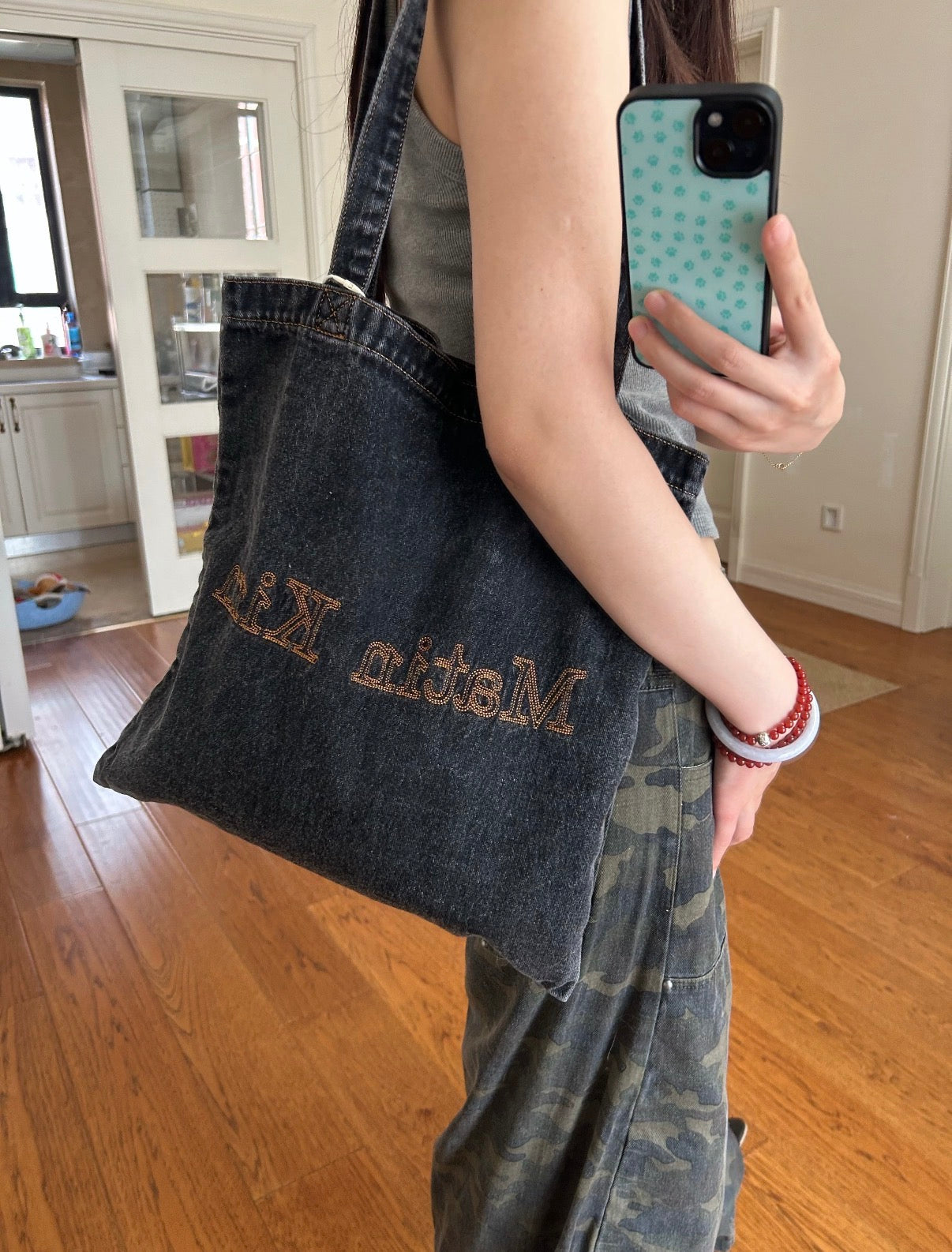 Matin Kim Matin Stitch Denim Ecobag 韓國選物🇰🇷刺繡水洗牛仔環保袋［實用隨性百搭 可放A4/電腦］