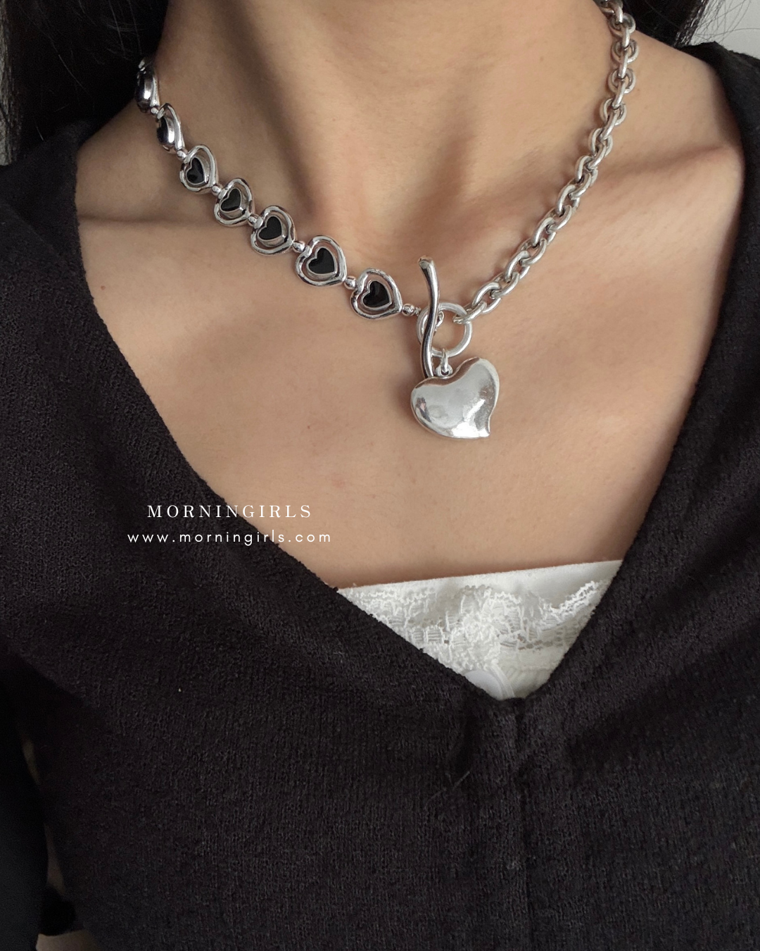 Otro Accesorio 西班牙手工飾物 - Black Heart Necklace [NEW ITEM!]