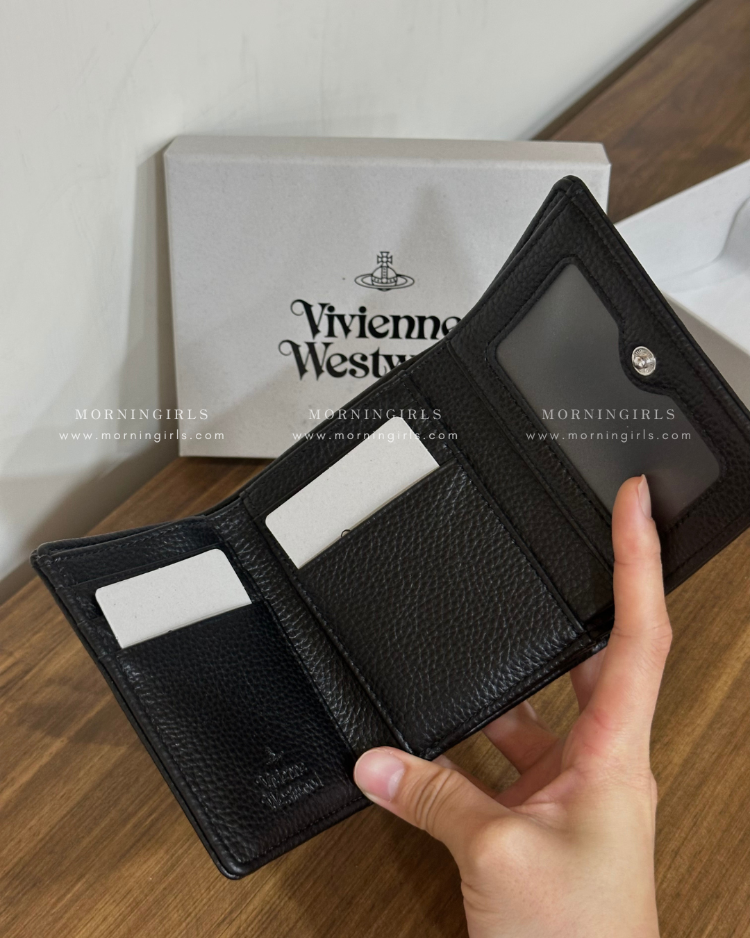 Vivienne Westwood Small Frame Wallet 黑銀荔枝皮［極難補貨! 超罕有相位!]
