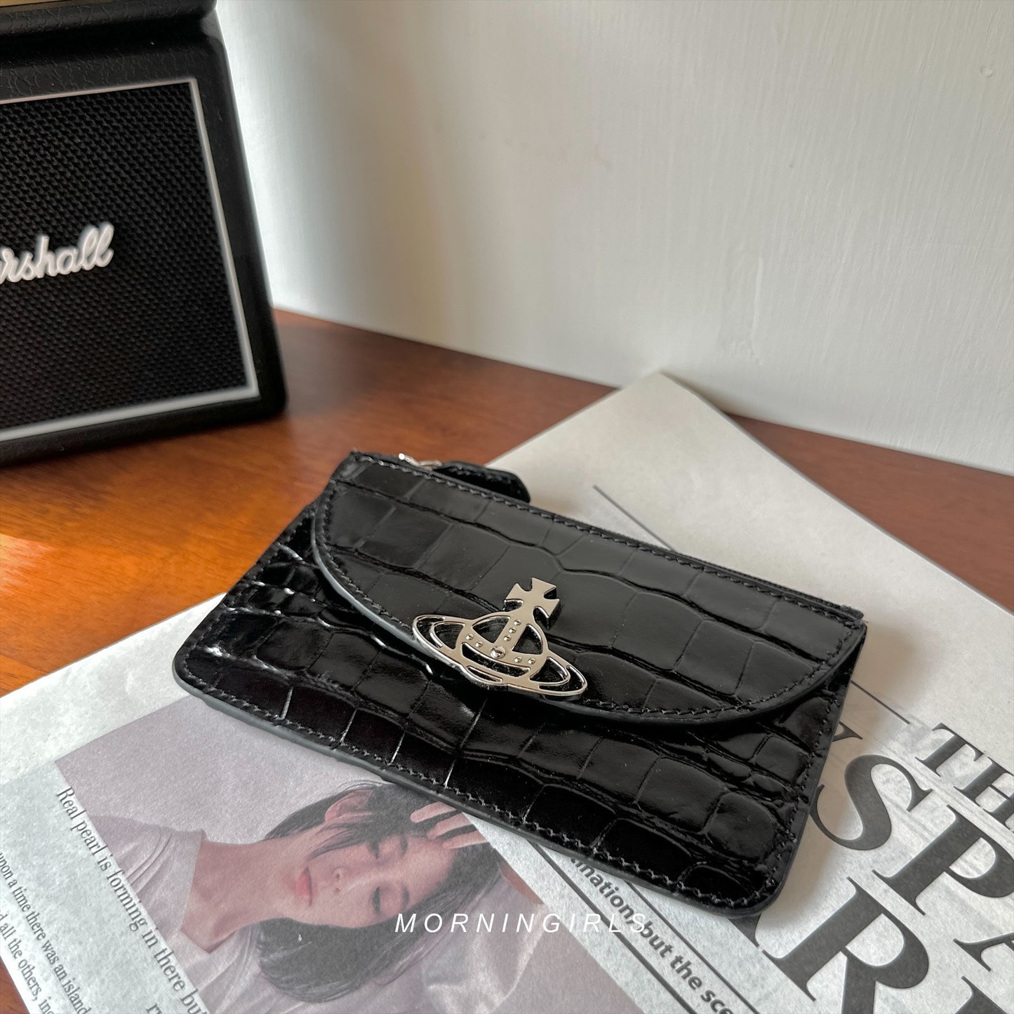 Vivienne Westwood 半月 Slim Long Cardholder 黑色鱷魚皮 [令面大格已停產! 現貨完售下架轉新版!]