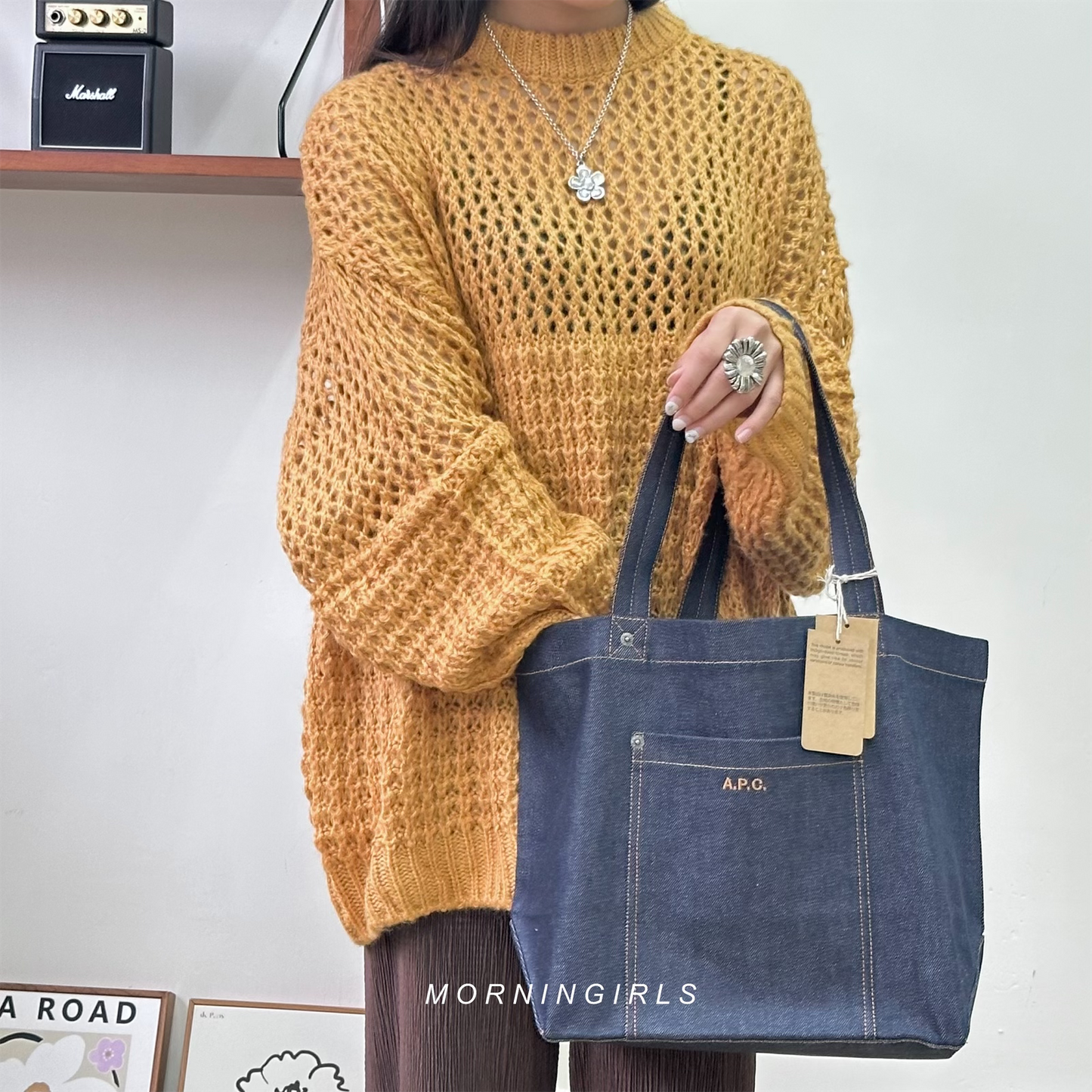 A.P.C. Thais Tote Bag Indigo