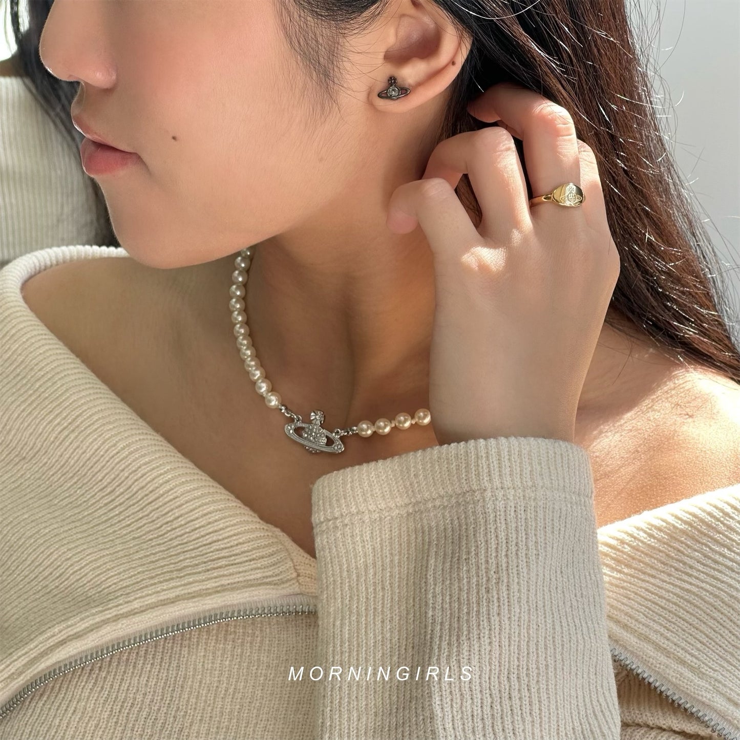 Vivienne Westwood Nano Solitaire Earrings 銀色 [超熱賣!可放耳骨 性價比超高]