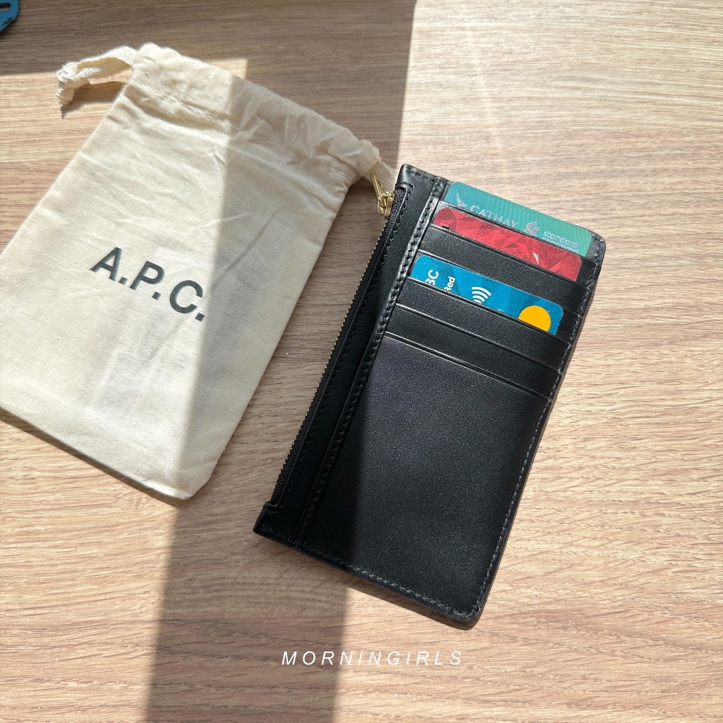 A.P.C. Walter Cardholder 黑金牛皮