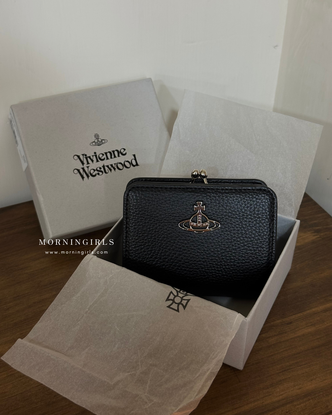 Vivienne Westwood Frame Pocket Wallet 黑銀荔枝皮 [BLACK FRIDAY大折扣中!]￼