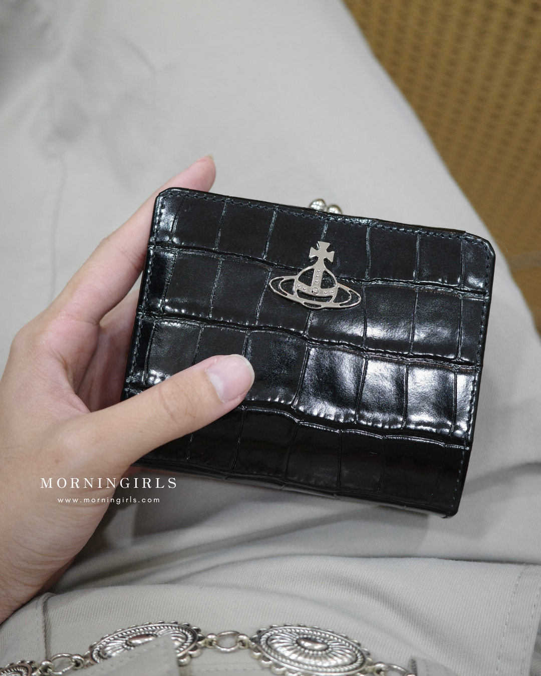 Vivienne Westwood Frame Pocket Wallet 黑銀鱷魚皮 [舊版鱷魚皮重新上架!]