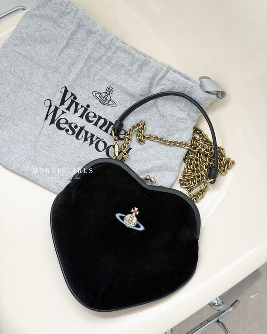 Vivienne Westwood Belle Heart Frame Purse 天鵝絨VELET心心袋［可愛造型感]