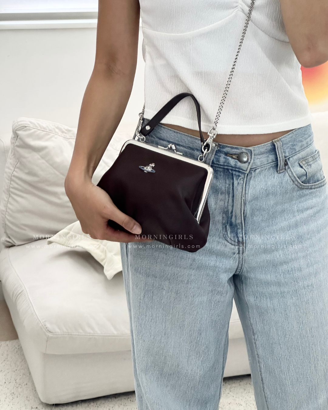 Vivienne Westwood Granny Frame Purse 餃子袋深棕啡色小羊皮  [超罕有美德拉風］