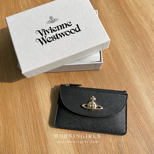 Vivienne Westwood 半月 Slim Long Cardholder 復古金十字紋 [限量現貨優惠中!]