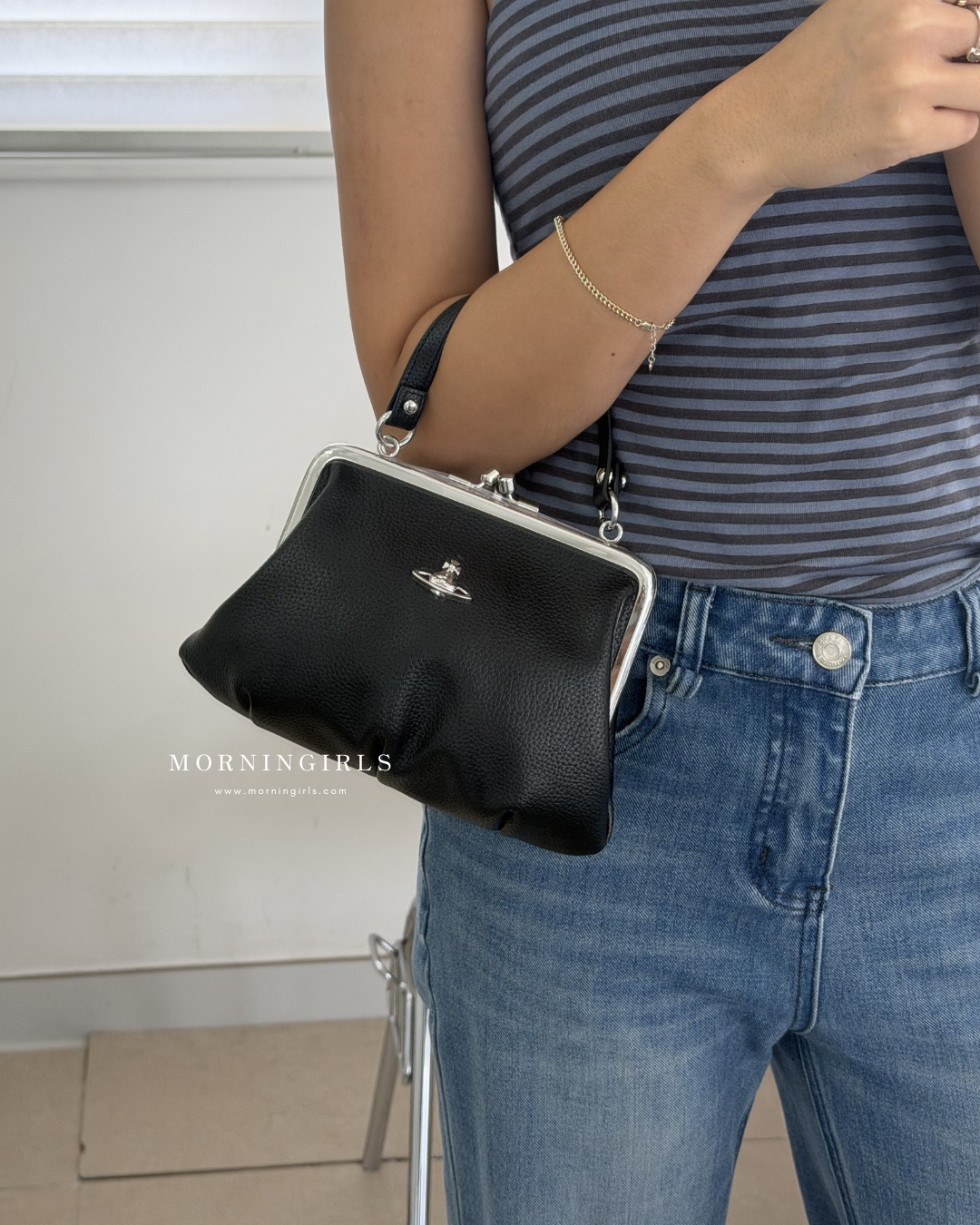 Vivienne Westwood Granny Frame Purse 經典餃子袋 黑色荔枝皮 [新版已轉圖2 3D立體Logo!]
