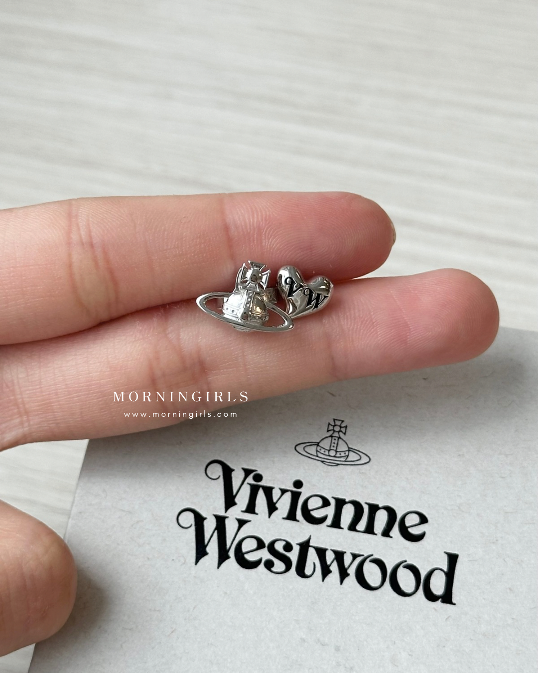 Vivienne Westwood Leodaria Earrings 925純銀 簡潔鴛鴦耳環 [最新上架! 限量現貨優惠中!]