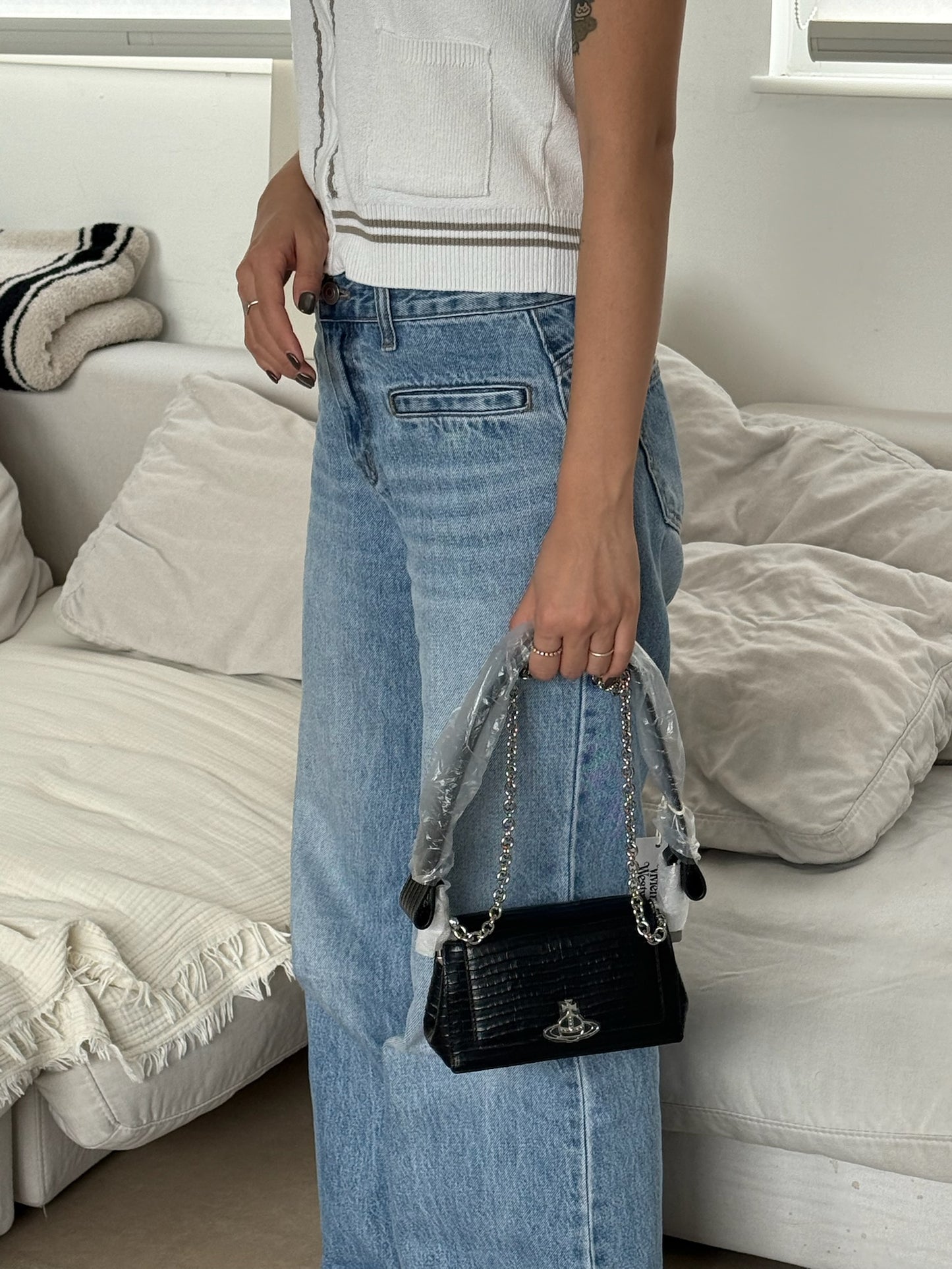 Vivienne Westwood Hazel Handbag FW25最新啞面鱷魚皮 100%真皮 [啞面細格 SMALL現貨優惠中!]