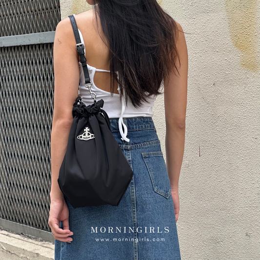 Vivienne Westwood Drawstring Shoulder Bag 尼龍束繩袋 [雙11再減$100 HOT ITEM! 超大容量耐用袋款]