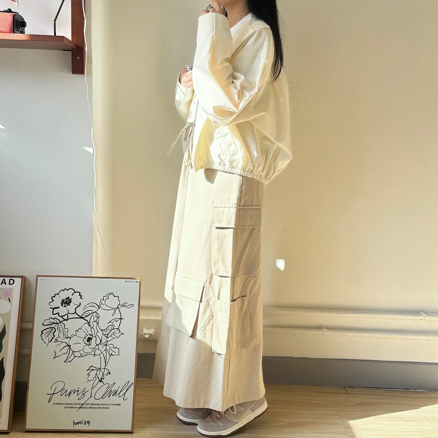 棉麻束腰短外套 [門市搬遷清貨限時優惠$249!]