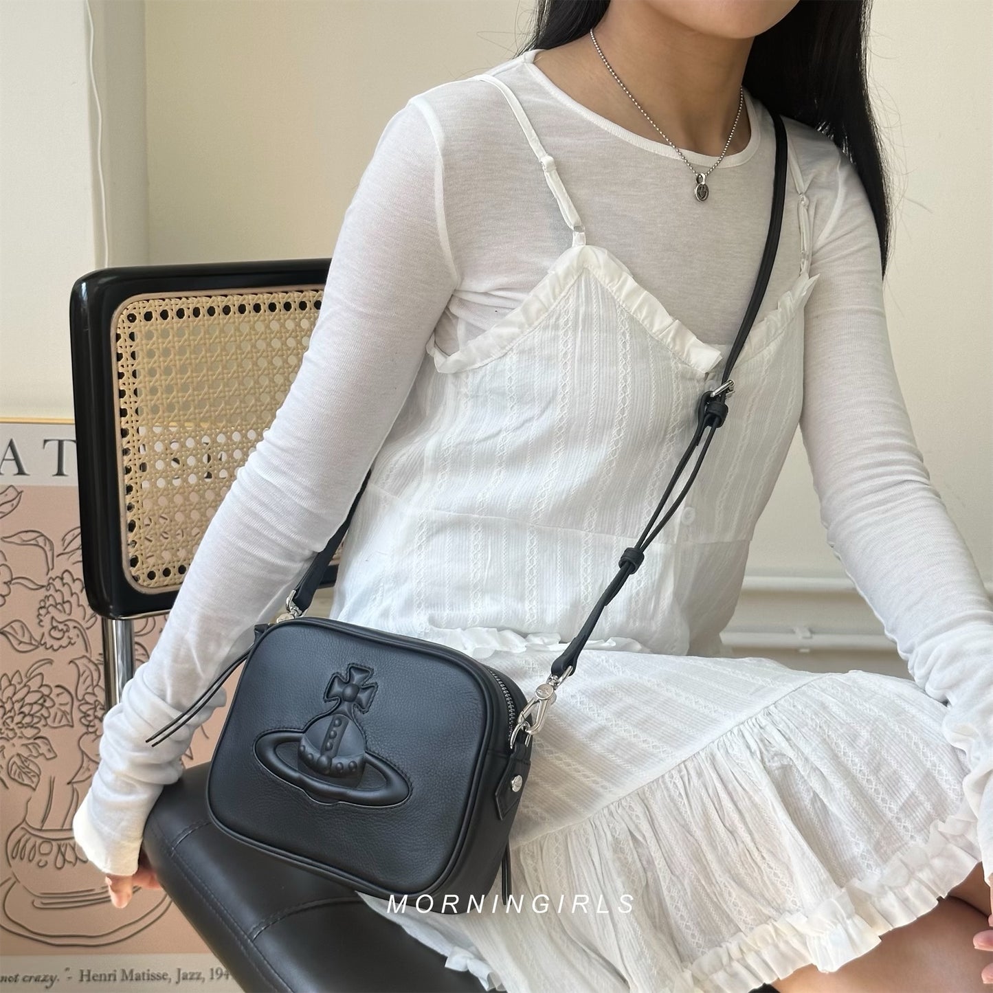 Vivienne Westwood Anna Camera Bag [黑色牛皮!]