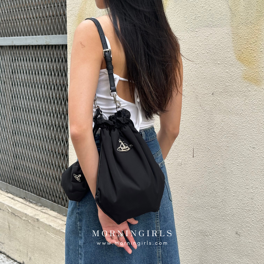 Vivienne Westwood Drawstring Shoulder Bag 尼龍束繩袋 [雙11再減$100 HOT ITEM! 超大容量耐用袋款]