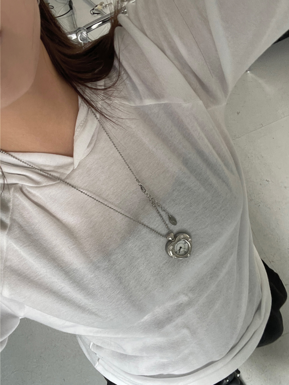 韓國選物🇰🇷 Grumpy Stuff Twinkle Heart Clock Long Necklace