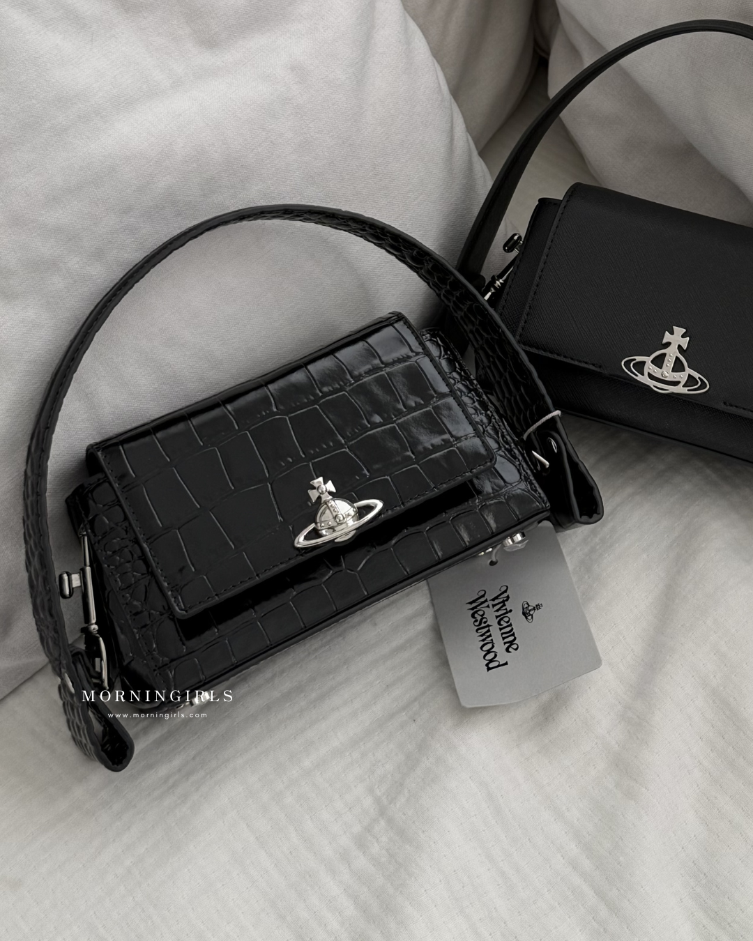 Vivienne Westwood Hazel Handbag 黑色鱷魚皮 [SMALL新版大折扣中! 直減HK$1000! 新舊版LOGO同時發售中!]