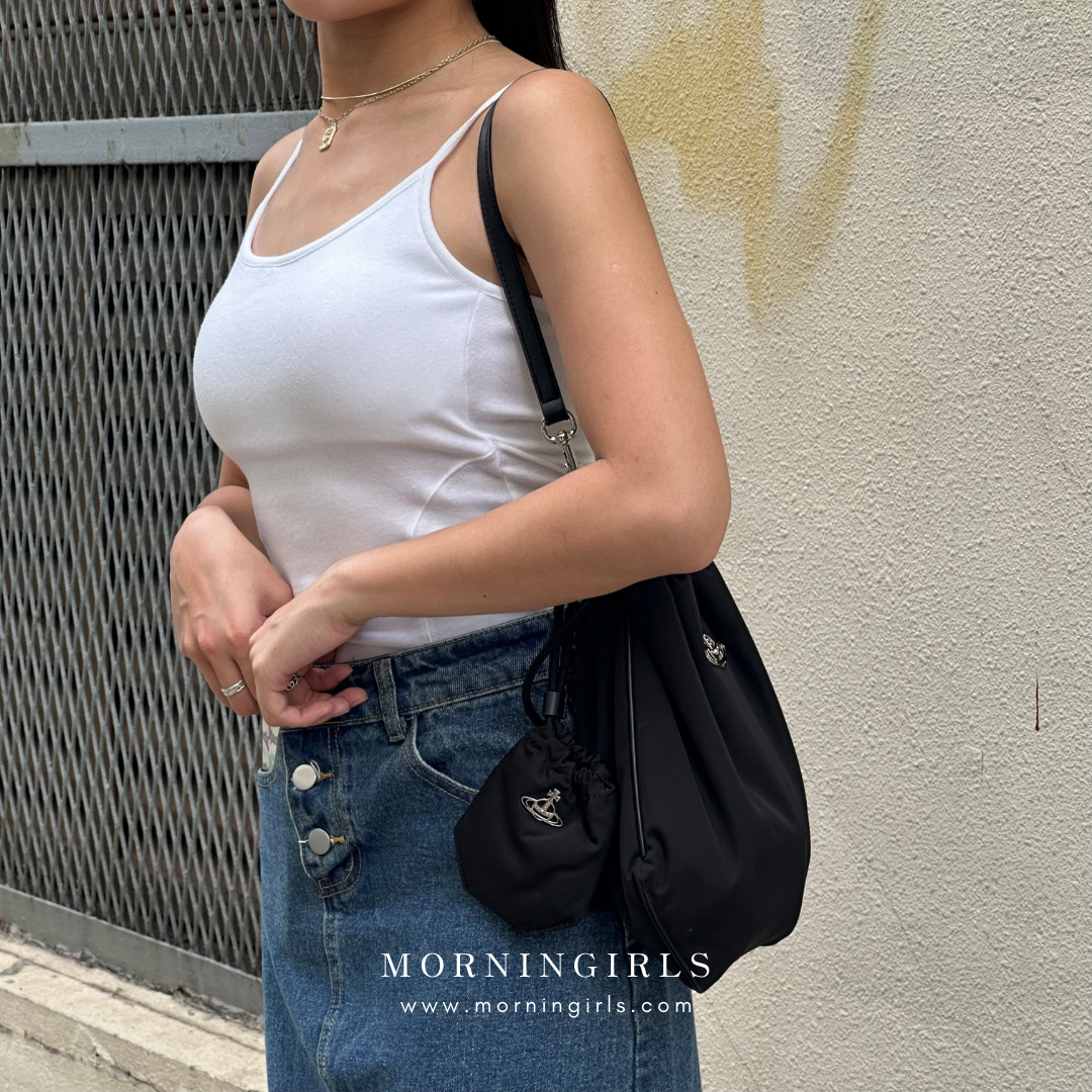 Vivienne Westwood Drawstring Shoulder Bag 尼龍束繩袋 [雙11再減$100 HOT ITEM! 超大容量耐用袋款]