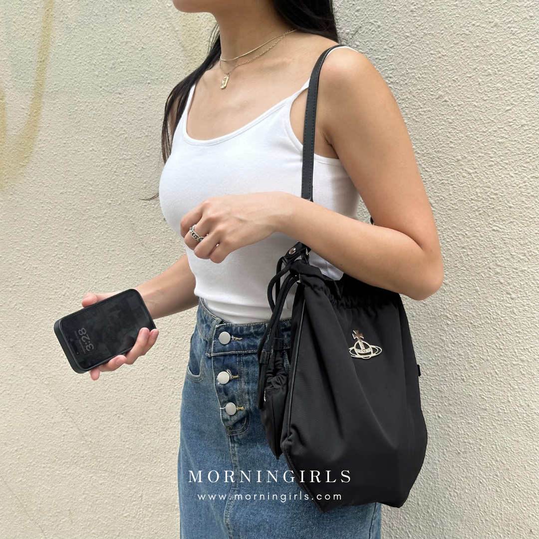 Vivienne Westwood Drawstring Shoulder Bag 尼龍束繩袋 [雙11再減$100 HOT ITEM! 超大容量耐用袋款]