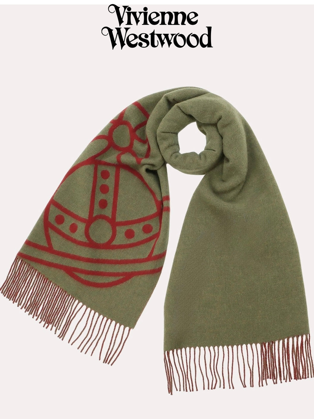 Vivienne Westwood Reversible ORB Logo Scarf 大尺寸雙面頸巾 (100%羊毛) [日本限定! 已停產最後現貨]