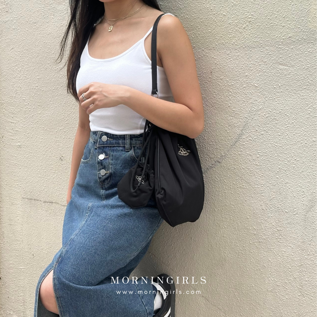 Vivienne Westwood Drawstring Shoulder Bag 尼龍束繩袋 [雙11再減$100 HOT ITEM! 超大容量耐用袋款]