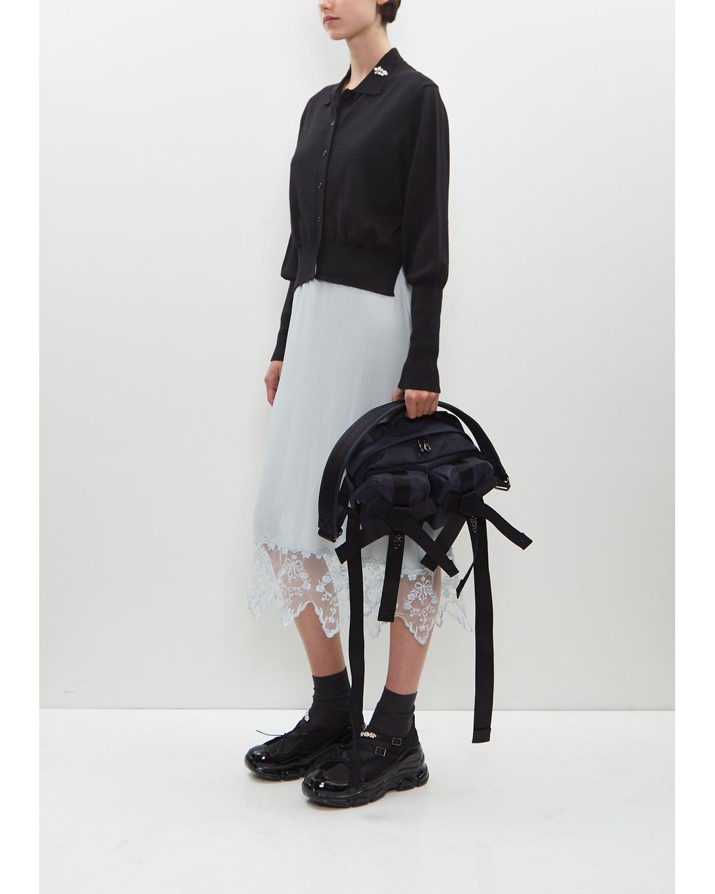 Simone Rocha Classic Bow Crossbody Bag 純黑色肩帶款 [沒有珍珠]