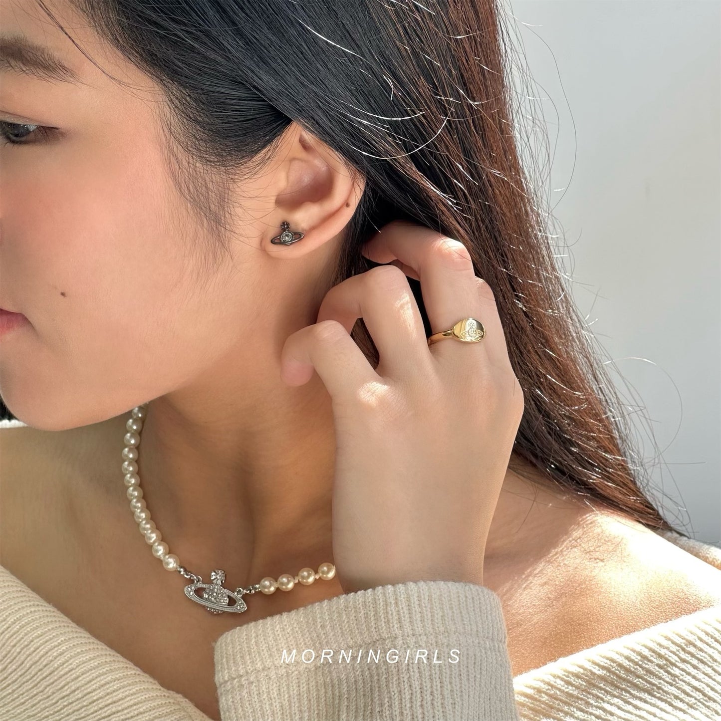 Vivienne Westwood Nano Solitaire Earrings 銀色 [超熱賣!可放耳骨 性價比超高]