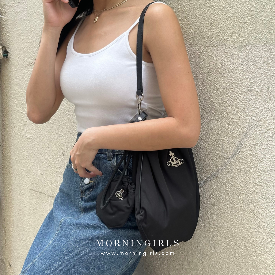 Vivienne Westwood Drawstring Shoulder Bag 尼龍束繩袋 [雙11再減$100 HOT ITEM! 超大容量耐用袋款]