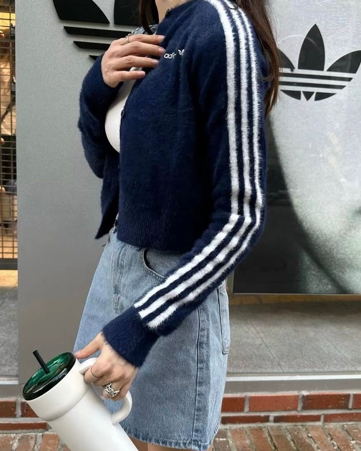 Adidas Originals 3-Stripes Knit Cardigan 超柔軟親膚毛毛外套 海軍藍 [超小量貨 海外限定]