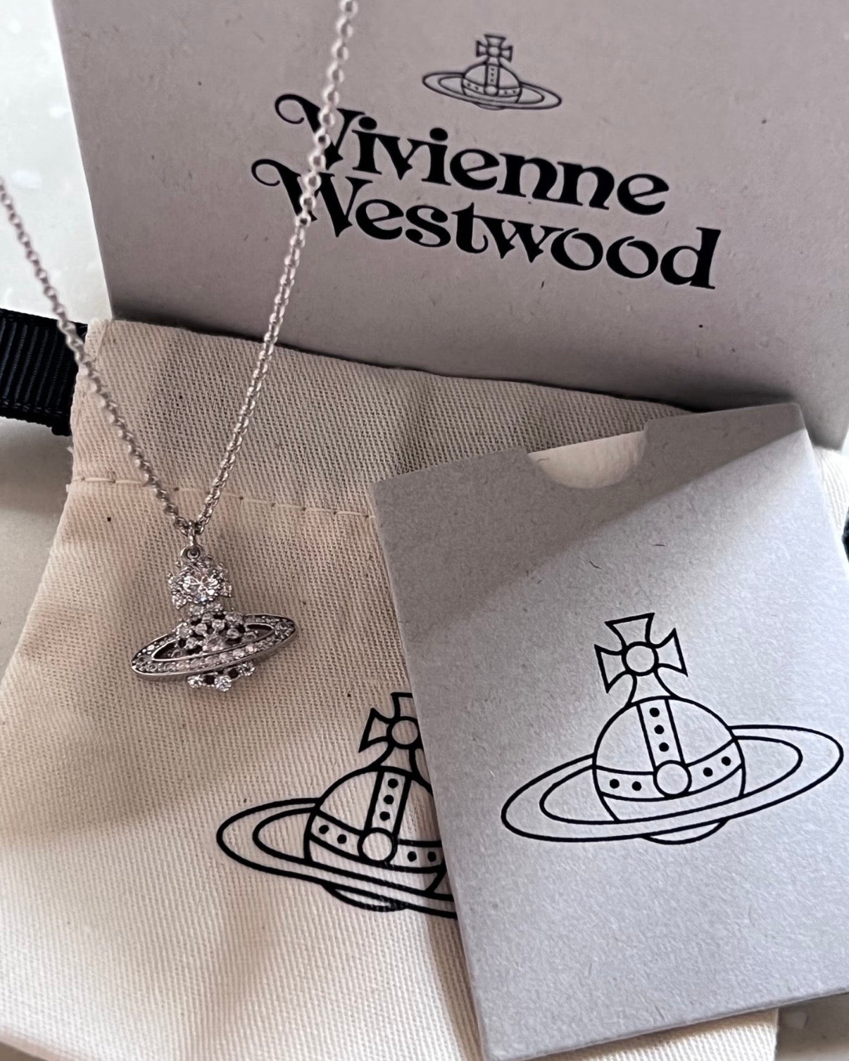 Vivienne Westwood Narcissa Necklace 925純銀防敏雪花閃鑽 [敏感寶寶性價比最高純銀選擇]
