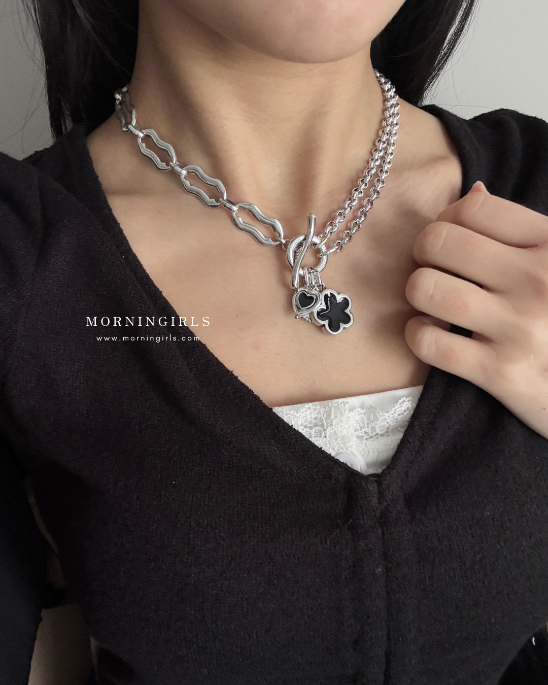 Otro Accesorio 西班牙手工飾物 - Flower Heart Necklace [NEW ITEM!]