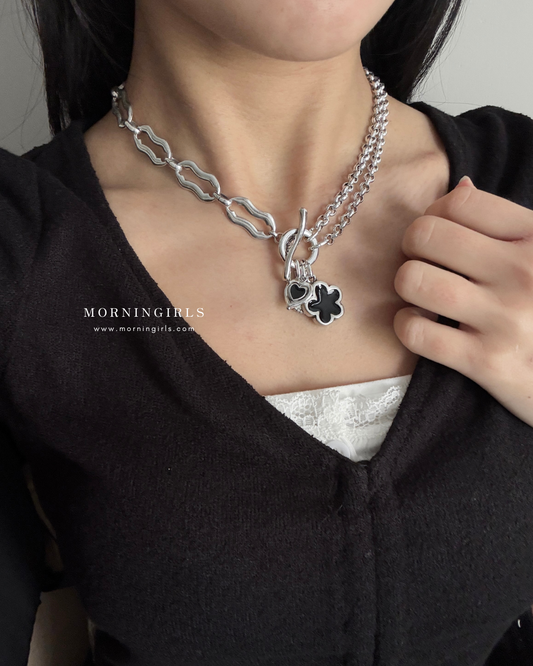Otro Accesorio 西班牙手工飾物 - Flower Heart Necklace [NEW ITEM!]