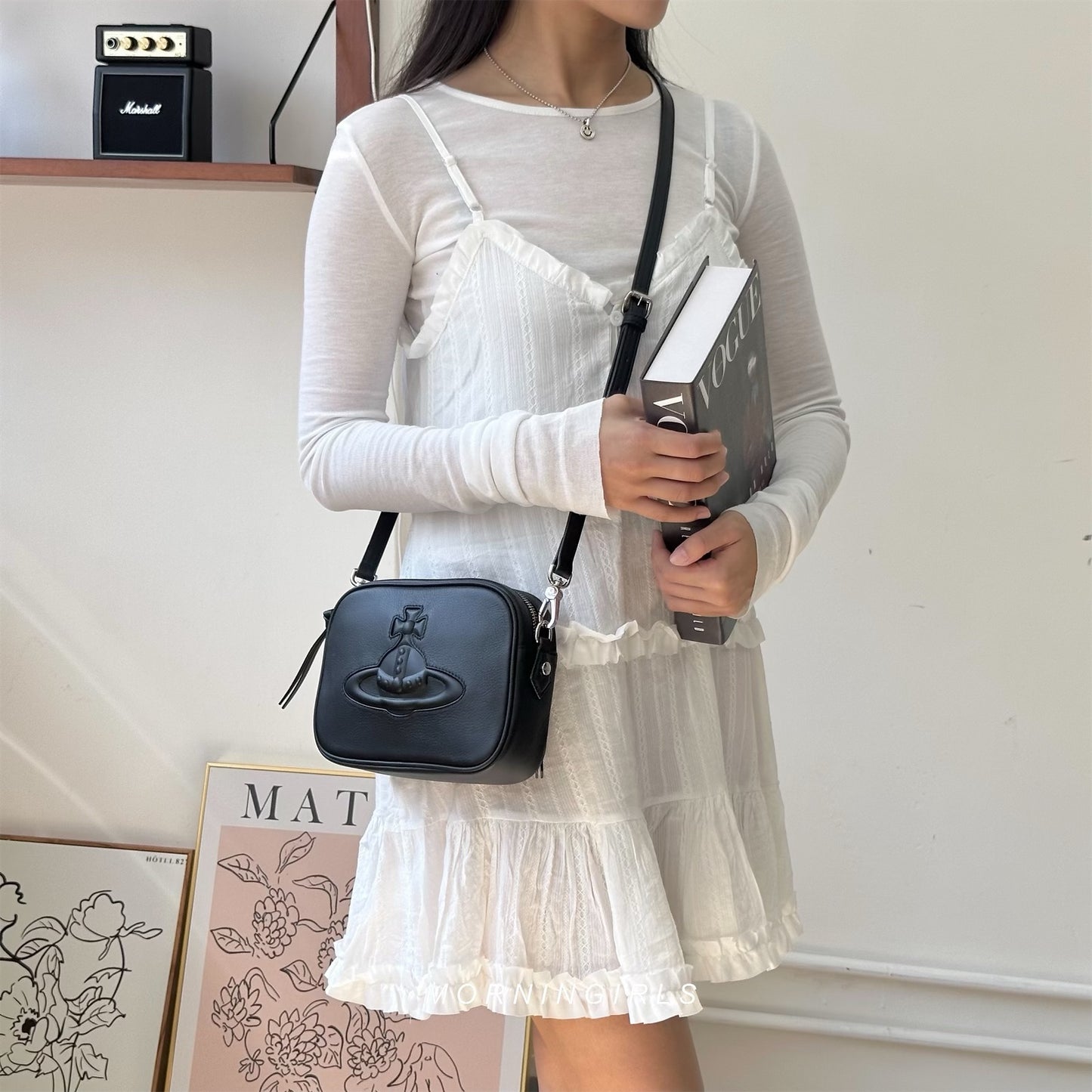 Vivienne Westwood Anna Camera Bag [黑色牛皮!]