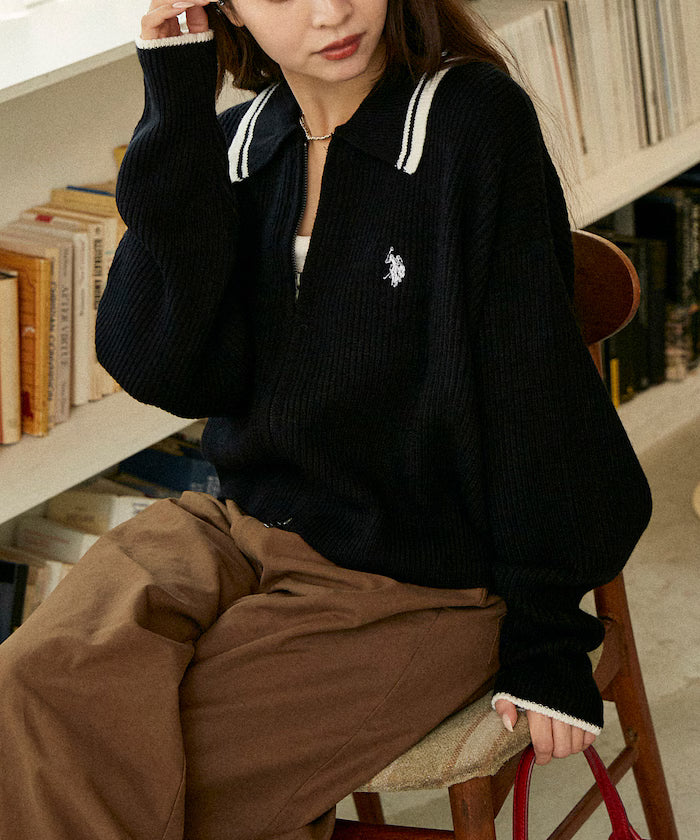 U.S. POLO ASSN. X PUBLUX 大人氣企領針織雙拉鍊外套 [日本直送新品優惠中]